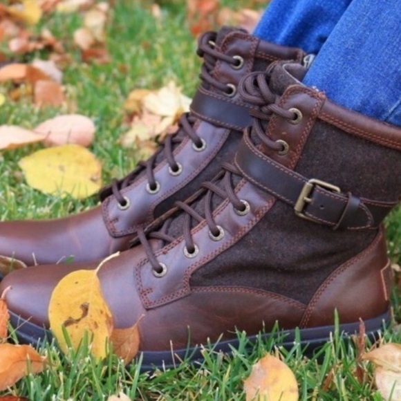 UGG Kesey Brown Leather Waterproof Boots Women's